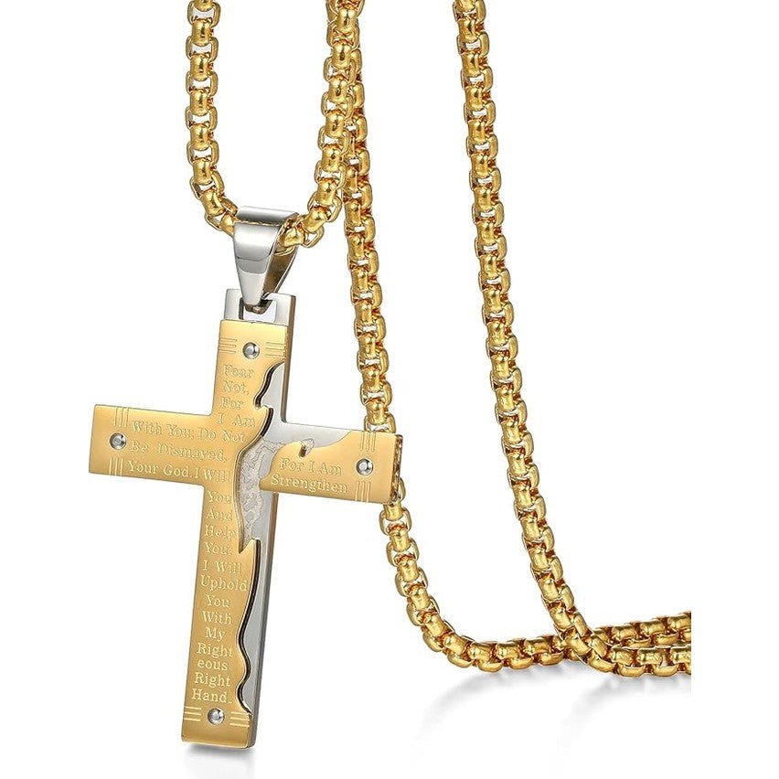 “The Sacred Vow” — Lord’s Prayer Cross on Wheat Chain - ByBeBlessed