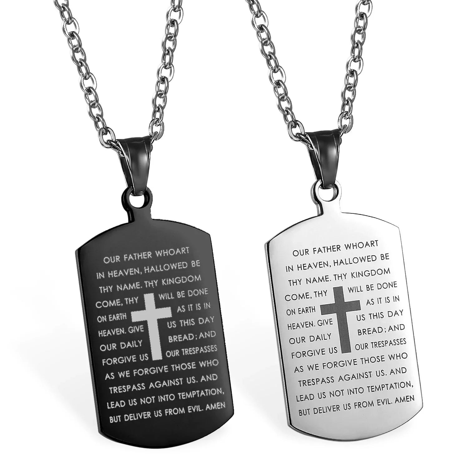 “The Sacred Shield” — Lord’s Prayer Dog Tag Pendant - ByBeBlessed
