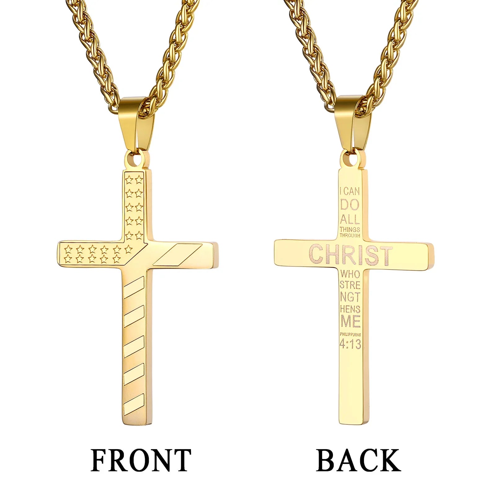 “The Warrior’s Strength” — Philippians 4:13 Flag Cross - ByBeBlessed