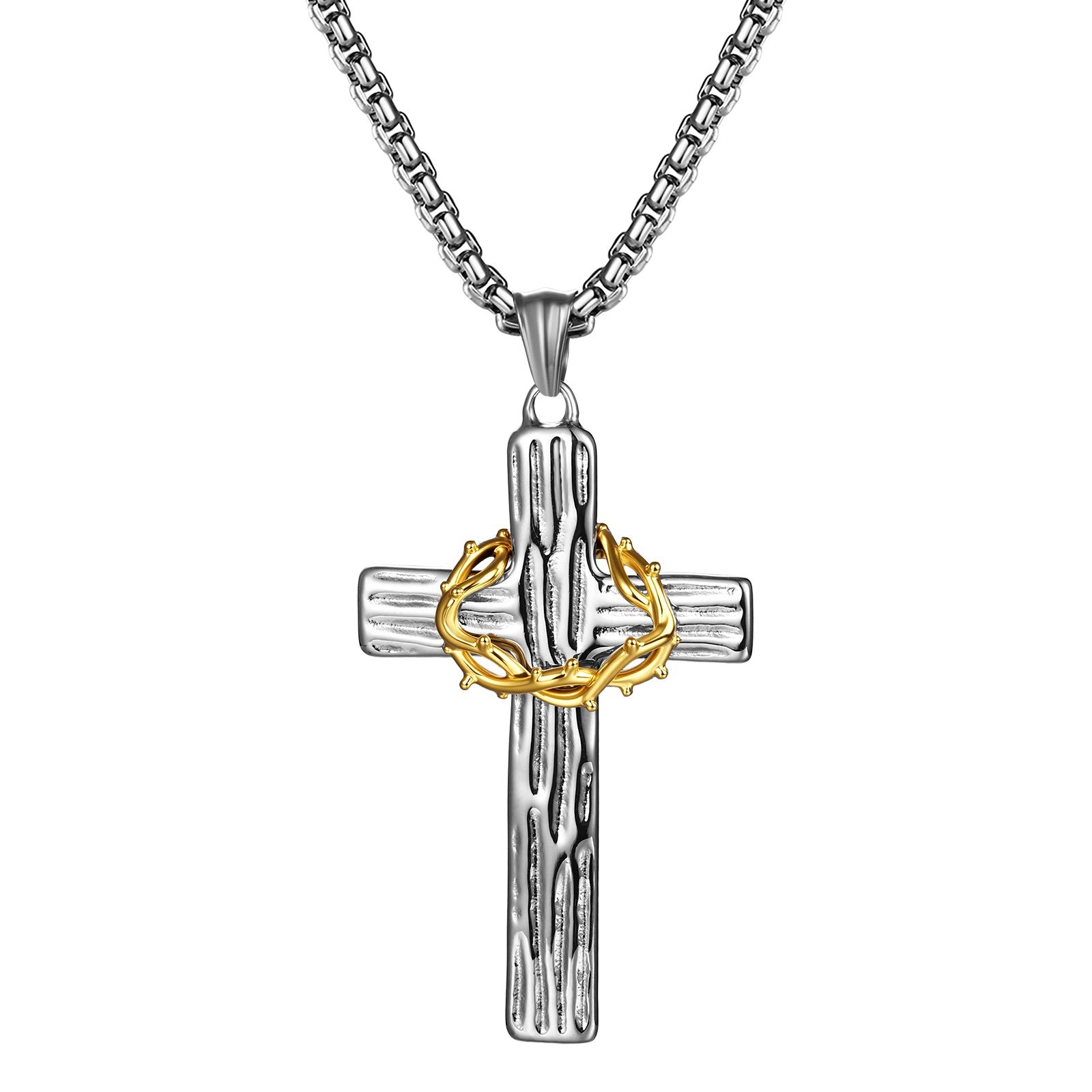 “The King’s Sacrifice” — Crown of Thorns Cross Pendant - ByBeBlessed