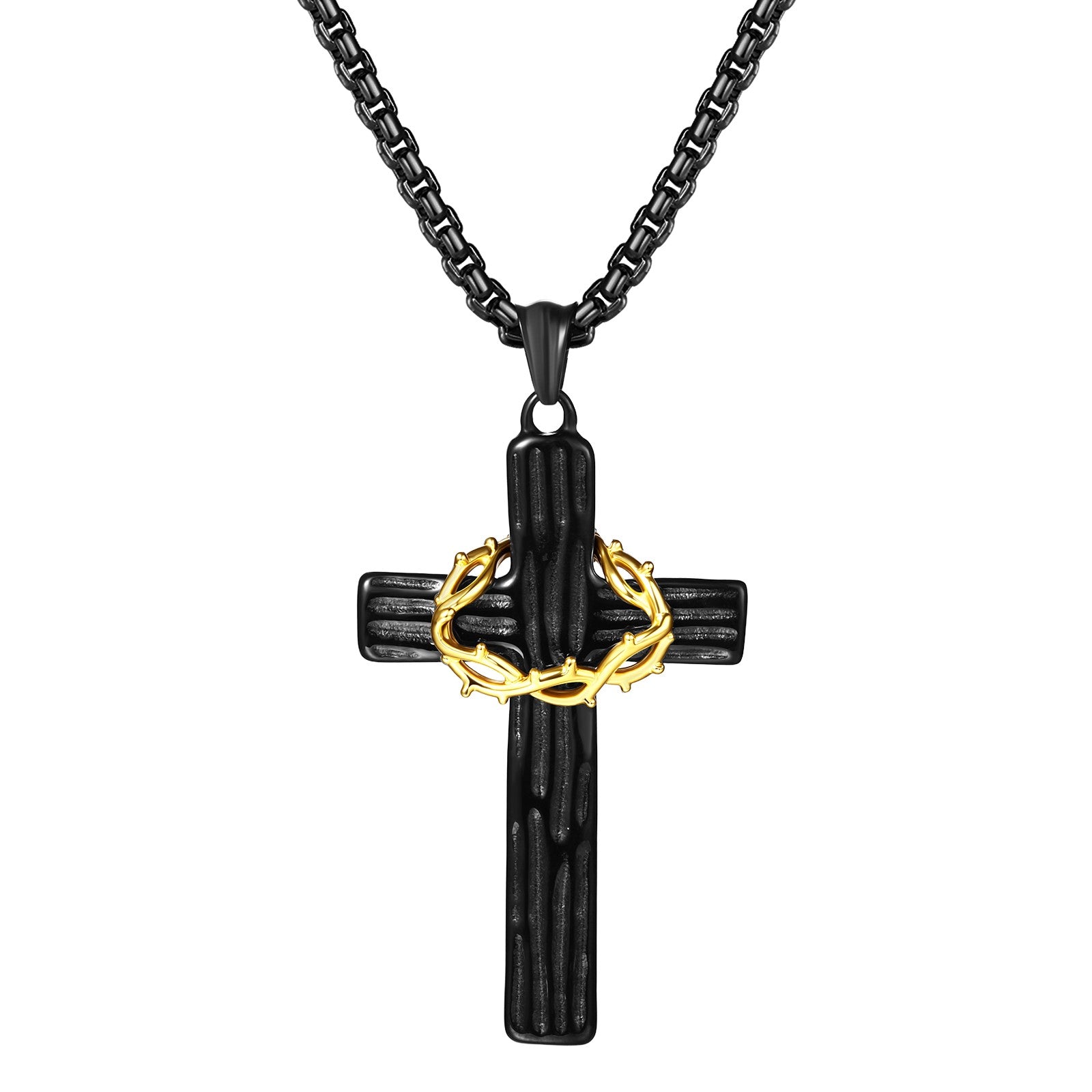 “The King’s Sacrifice” — Crown of Thorns Cross Pendant - ByBeBlessed