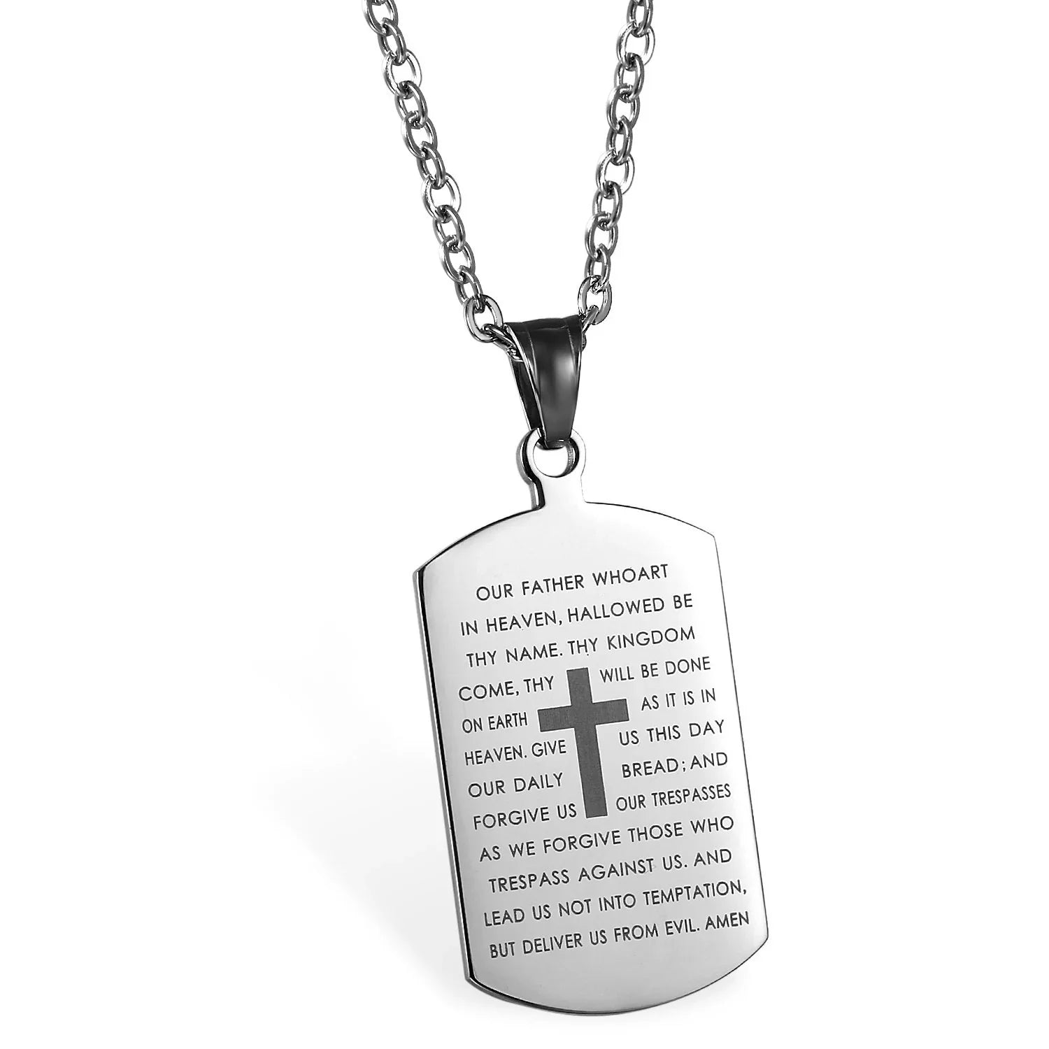 “The Sacred Shield” — Lord’s Prayer Dog Tag Pendant - ByBeBlessed
